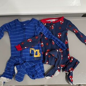 Carter's Blue Striped Zipper Footed Pajama